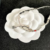CHANEL 26S CRYSTAL STAR CHARM NECKLACE IN ROSE SILVER  METAL 631897