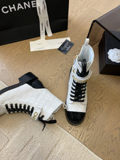 ALPHABET MARTIN BOOTS IN WHITE LAMBSKIN