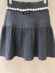 MIUMIU KNIT PLEATED SKIRT STYLE 803