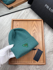 BEANIE HAT IN TEAL GREEN WOOL 332392