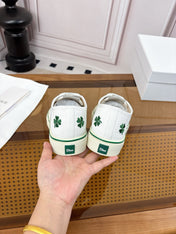 DIOR 26S LOW TOP SNEAKERS 35MM IN WHITE CANVAS WITH CLOVER EMBROIDERY