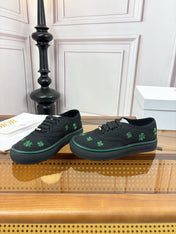 DIOR 26S LOW TOP SNEAKERS 35MM IN BLACK CANVAS WITH CLOVER EMBROIDERY