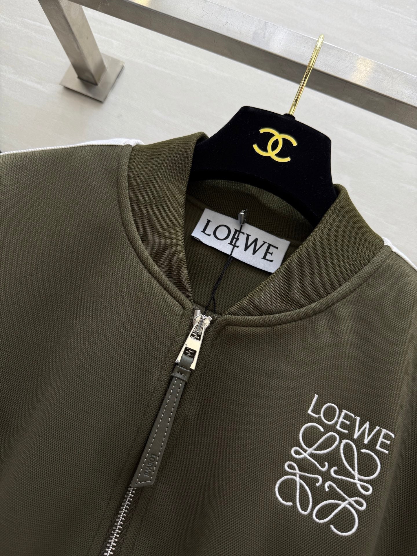 Loewe 25 Logo Jersey Track Jacket Green Cotton