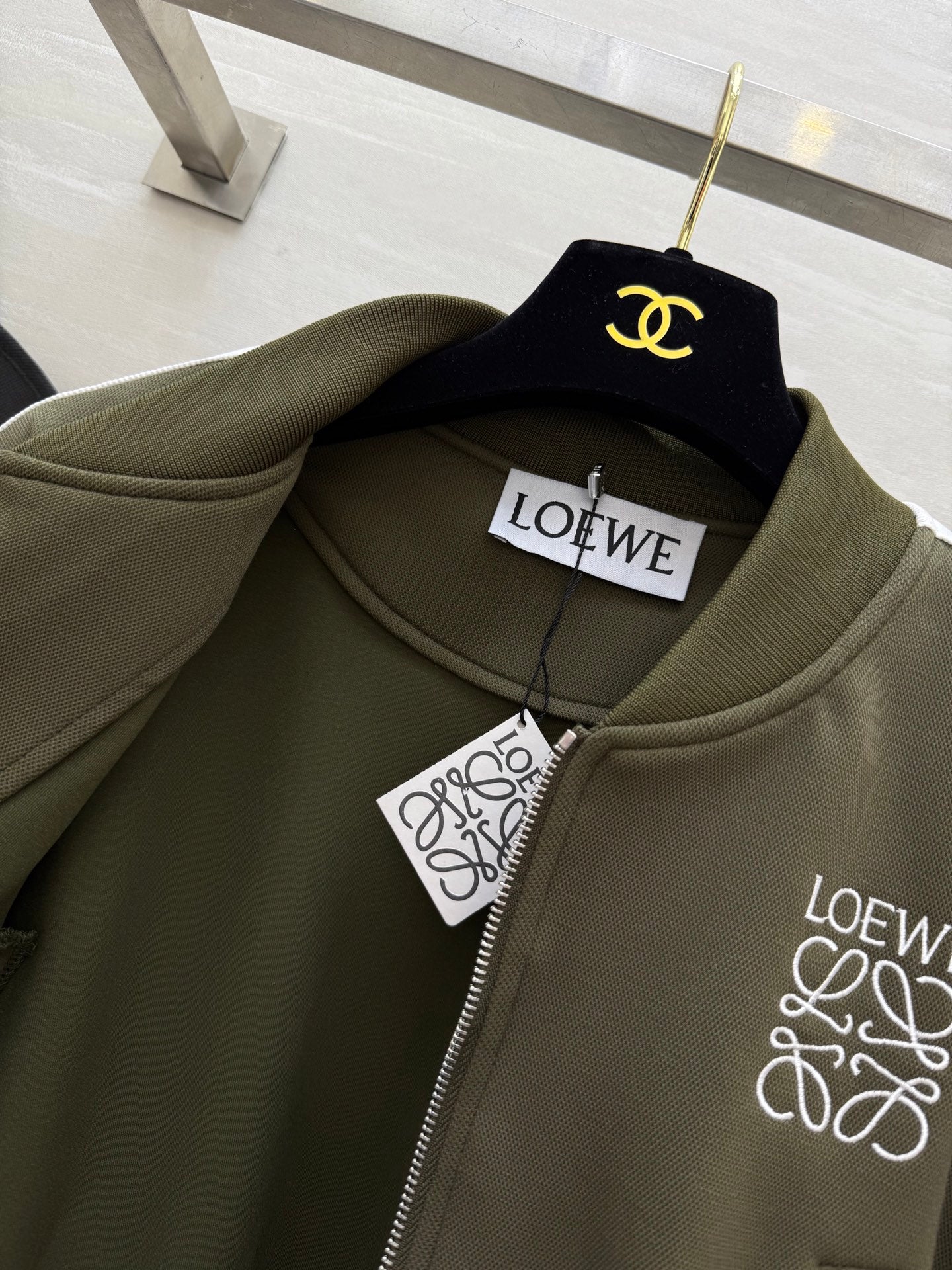 Loewe 25 Logo Jersey Track Jacket Green Cotton