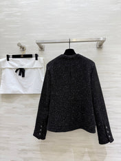 CHANEL 25S SEQUIN-EMBELLISHED TWEED JACKET 476