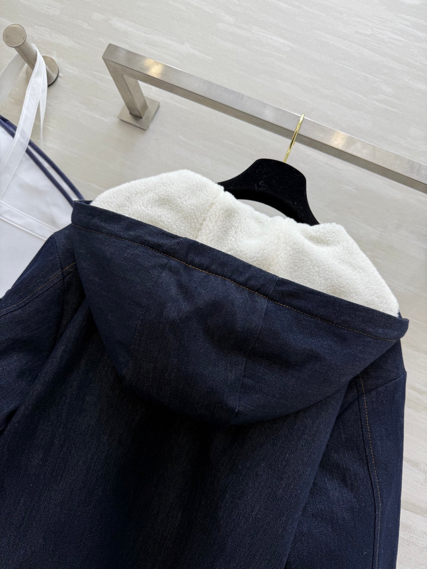 MONCLER 25S COTTON DENIM HOODED JACKET 345