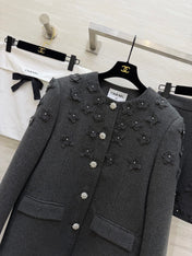 CHANEL 26S WOOL JACKET AND SKIRT SET 870