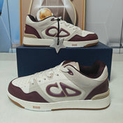 DIOR 26S LOW-TOP SNEAKER IN WHITE AND BURGUNDY RED CALFSKIN STYLE 02