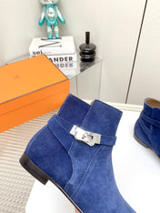 WOMEN'S NEO ANKLE BOOT IN COBALT BLUE SUEDE