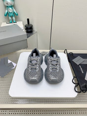 XL FISHNET SNEAKER IN GRAY MESH, POLYURETHANE, POLYESTER WITH RHINESTONES