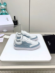 SNEAKER WITH TRIOMPHE IN AIR FORCE MIX WHITE CALFSKIN