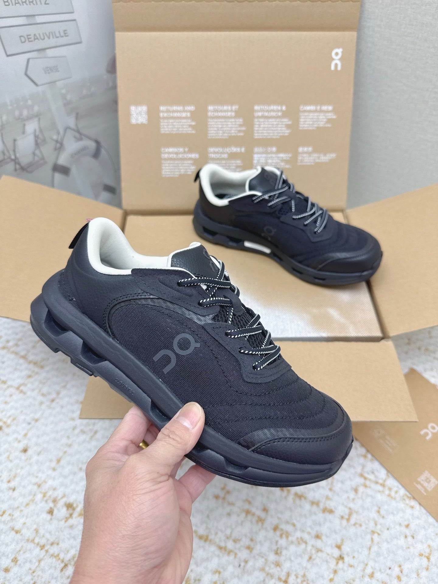 LOEWE 26S ON CLOUDTILT SHOES IN BLACK FABRIC
