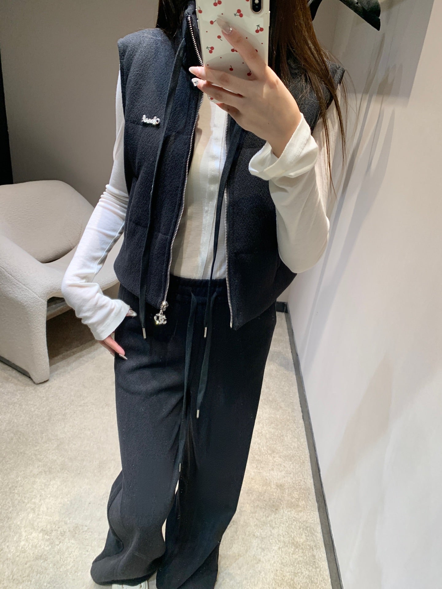 CHANEL 25S KNIT BLAZER AND DRAWSTRING PANTS SET 387