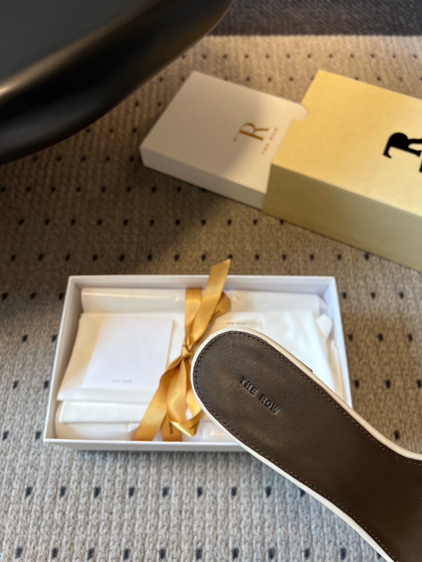 THE ROW 26S SQUARE TOE SLIDE SANDALS 50MM IN WHITE CALFSKIN