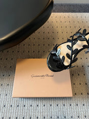 GIANVITO ROSSI 26S SANDALS IN BLACK LAMBSKIN