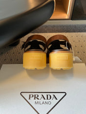 PRADA 26S FISHERMAN SANDALS 55MM IN BROWN SUEDE