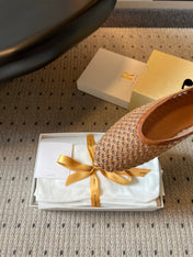 THE ROW 26S BALLET FLATS IN BROWN MESH