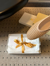THE ROW 26S BALLET FLATS IN NUDE BEIGE MESH