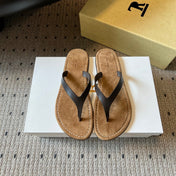 THE ROW 26S THONG SANDALS IN DARK BROWN CALFSKIN AND SUEDE