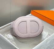 HERMES 25S IN THE LOOP 18 IN LIGHT PINK CALFSKIN SILVER HARDWARE