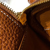 HERMES 25S MINI LINDY 19 IN BURNT ORANGE CALFSKIN GOLD HARDWARE