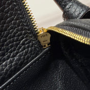 HERMES 25S MINI LINDY 19 IN BLACK CALFSKIN GOLD HARDWARE