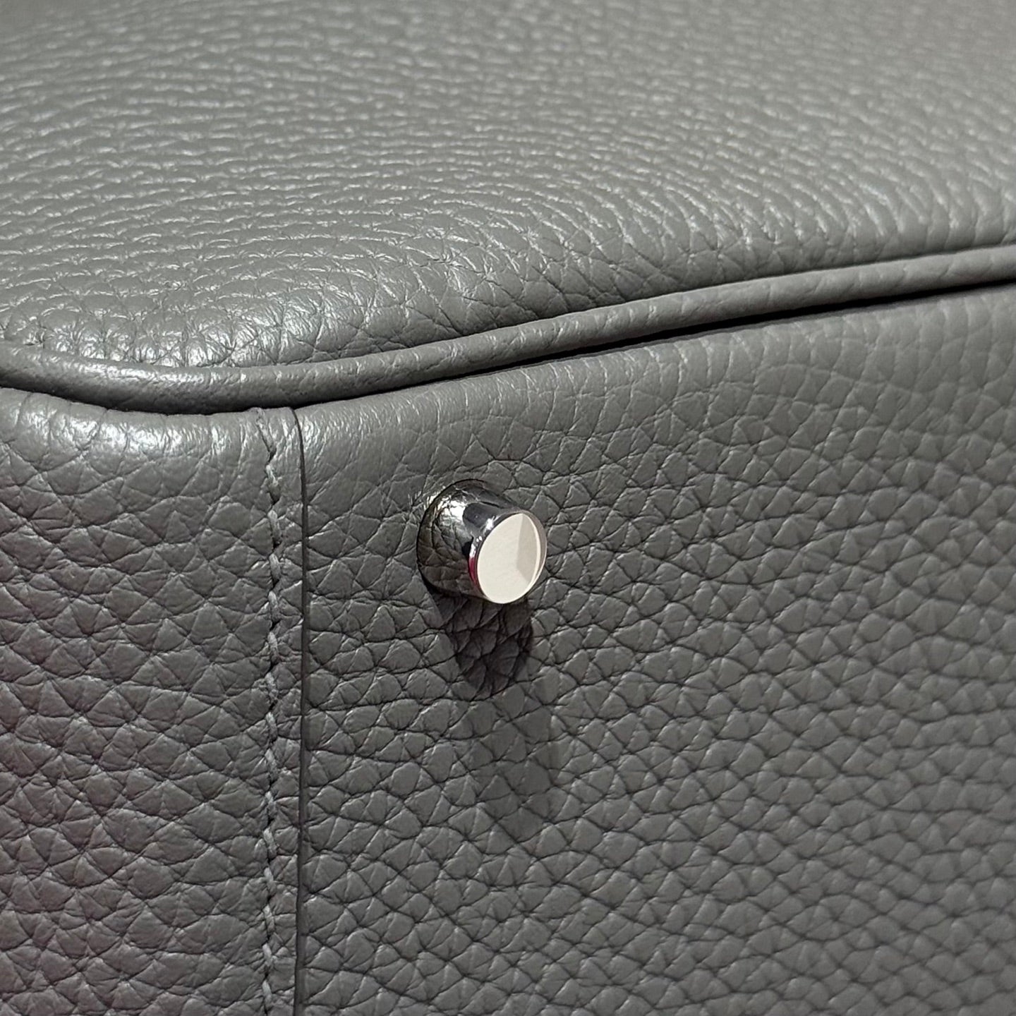 HERMES 25S MINI LINDY 19 IN CLOUD GRAY CALFSKIN SILVER HARDWARE