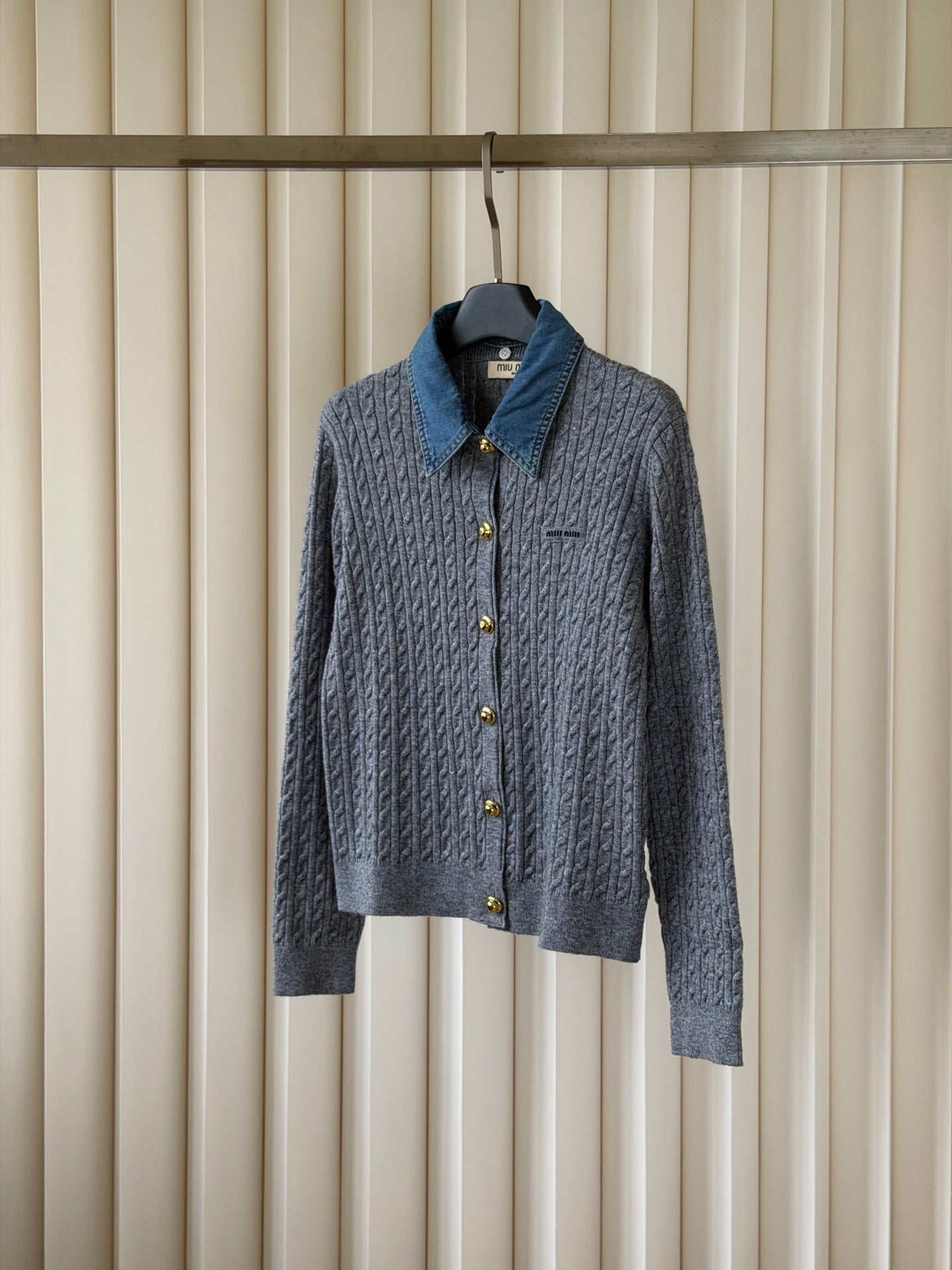 MIUMIU 26S COLLAR KNIT CARDIGAN 1573