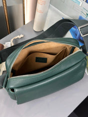 MEDIUM 23 PEBBLE MESSENGER BAG IN FOREST GREEN SUPPLE GRAINED CALFSKIN