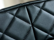 CHANEL 25S HOBO BAG 19.5 CM IN BLACK CALFSKIN WITH GOLD HARDWARE