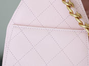 CHANEL 25S HOBO BAG 30 CM IN LIGHT PINK LAMBSKIN WITH GOLD HARDWARE