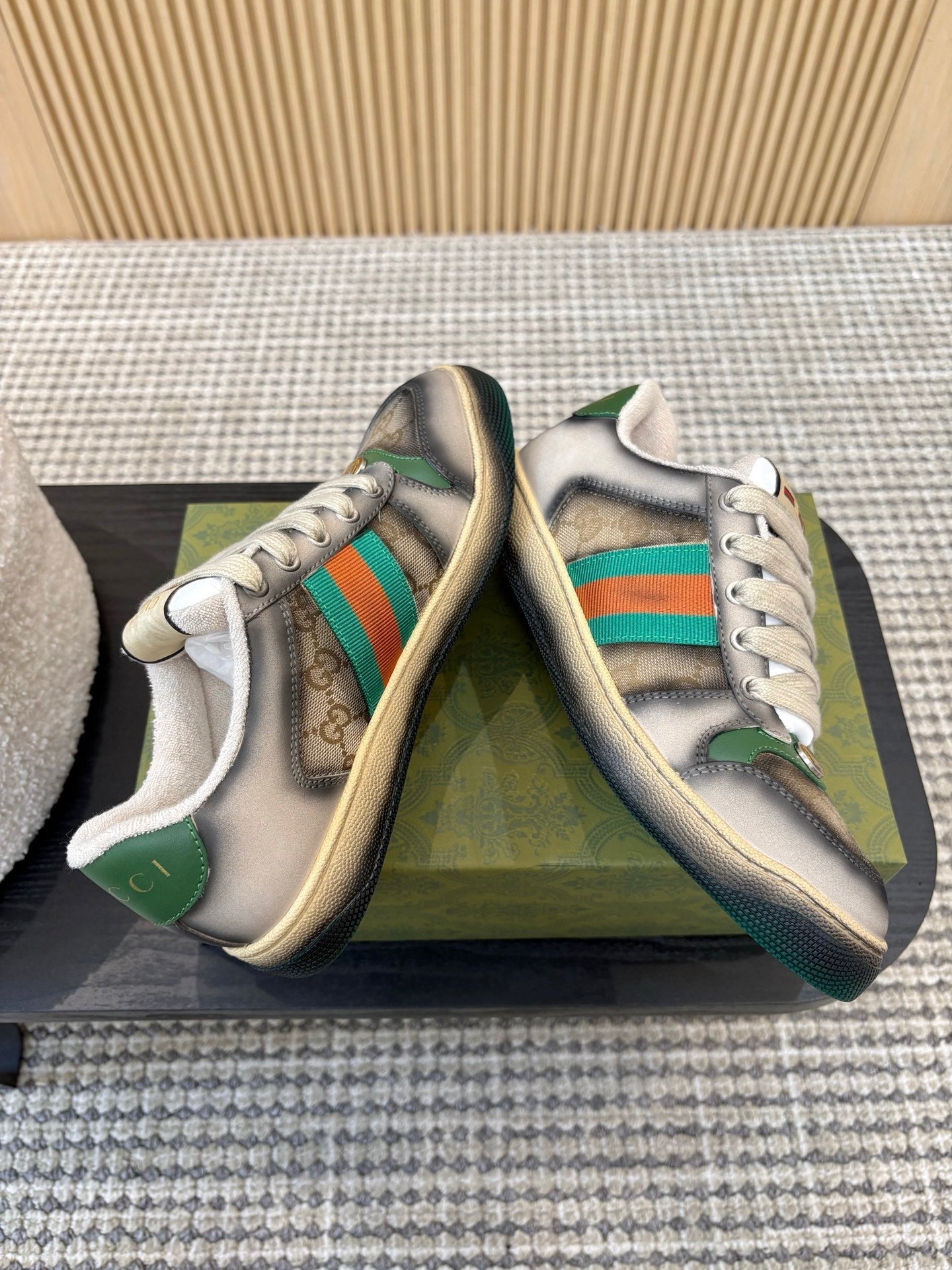 GUCCI 26S SNEAKERS IN GREY GRADIENT CANVAS