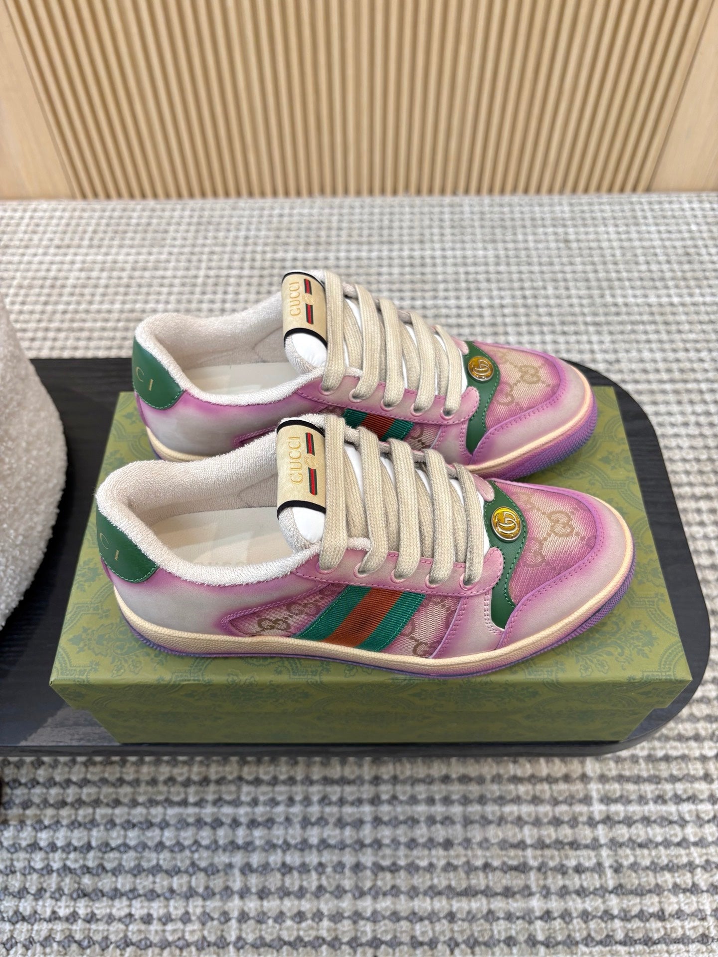 GUCCI 26S SNEAKERS IN PURPLE GRADIENT CANVAS