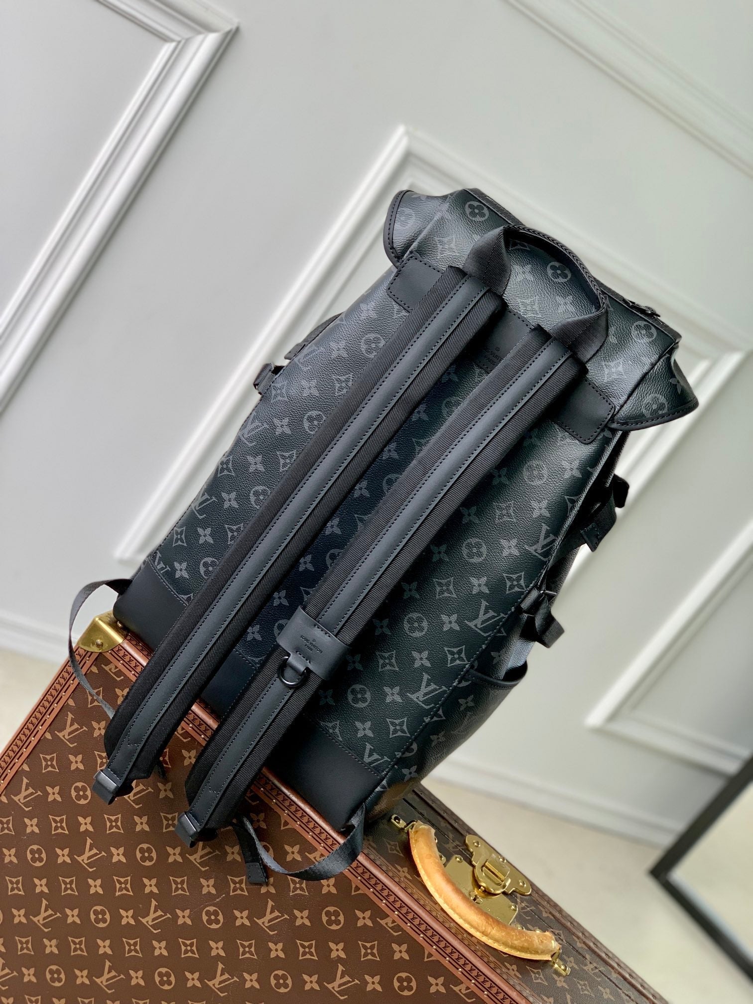 GETAWAY BACKPACK 50 IN BLACK MONOGRAM ECLIPSE CANVAS AND CALFSKIN