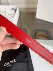 TRIOMPHE BELT 24MM IN RED CALFSKIN WITH GOLD BUCKLE