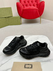 GG RIPPLE TRAINER BLACK LAMBSKIN