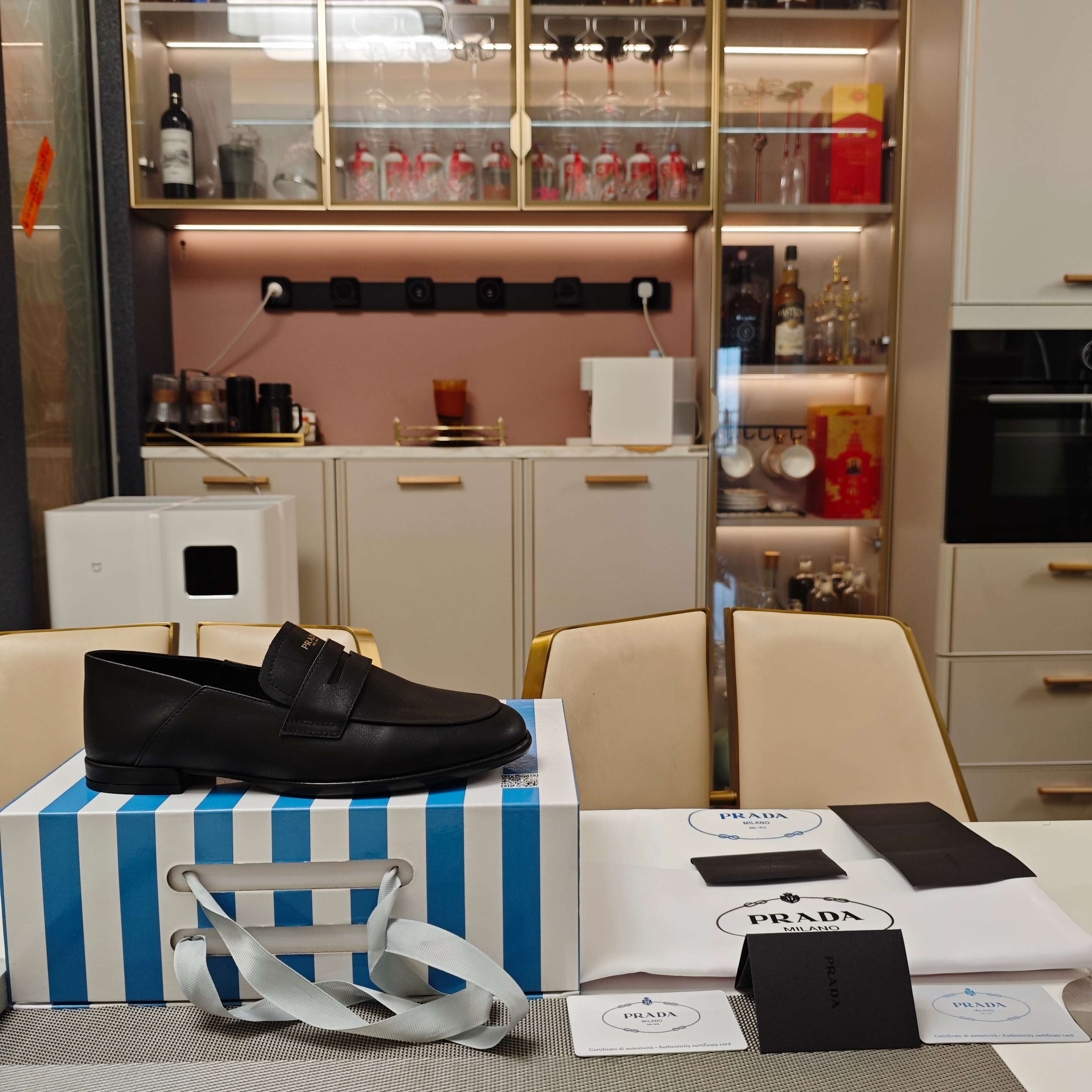 PRADA 26S LOAFERS 20MM IN BLACK CALFSKIN