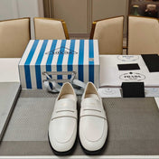 PRADA 26S LOAFERS 20MM IN CREAM WHITE CALFSKIN