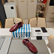 PRADA 26S LOAFERS 20MM IN BURGUNDY RED CALFSKIN