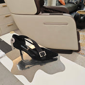 PRADA 26S POINTED-TOE HIGH-HEELED 70MM IN BLACK SUEDE