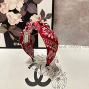 HAIRBAND IN RED AND WHITE PATTERN FABRIC 299346