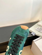 LOEWE 26S BALLET RUNNER 2.0 IN DARK GREEN SUEDE AND NYLON