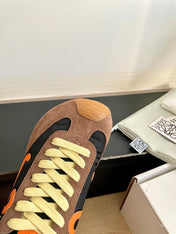 LOEWE 26S BALLET RUNNER 2.0 IN DARK BROWN SUEDE AND BLACK NYLON