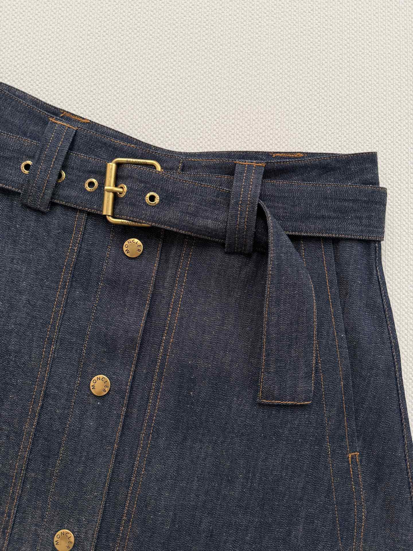MONCLER 26S DENIM MIDI SKIRT 650