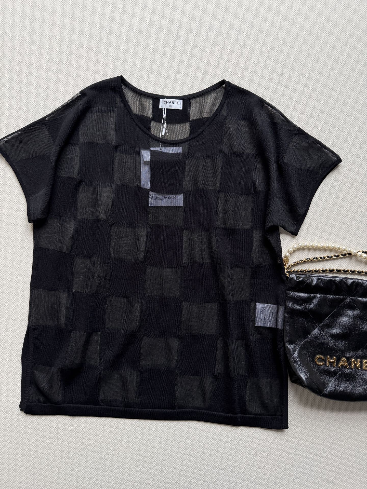 CHANEL 26S PLAID SHORT-SLEEVE SHIRT STYLE 1160