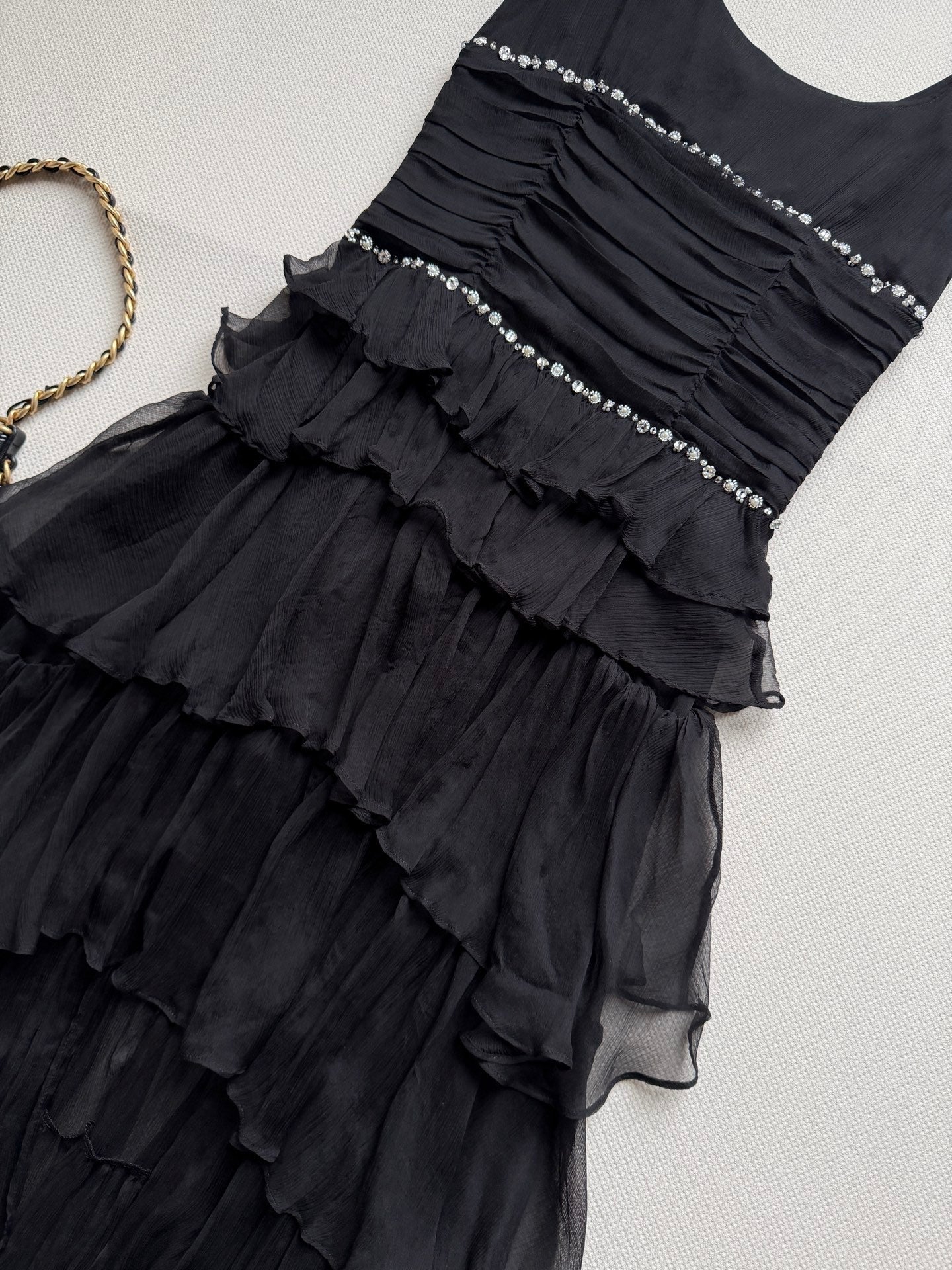 CHANEL 26S RUFFLED CHIFFON DRESS 1311