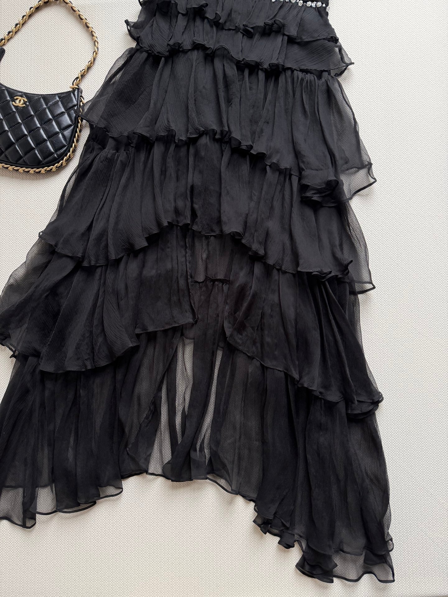 CHANEL 26S RUFFLED CHIFFON DRESS 1311