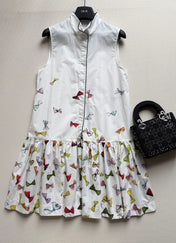 DIOR 26S SLEEVELESS PRINTED COTTON DRESS 1356
