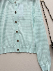 CHANEL 26S MINT KNIT CARDIGAN 1327