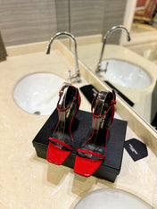 SL OPYUM SANDALS 105 RED POLISHED CALFSKIN